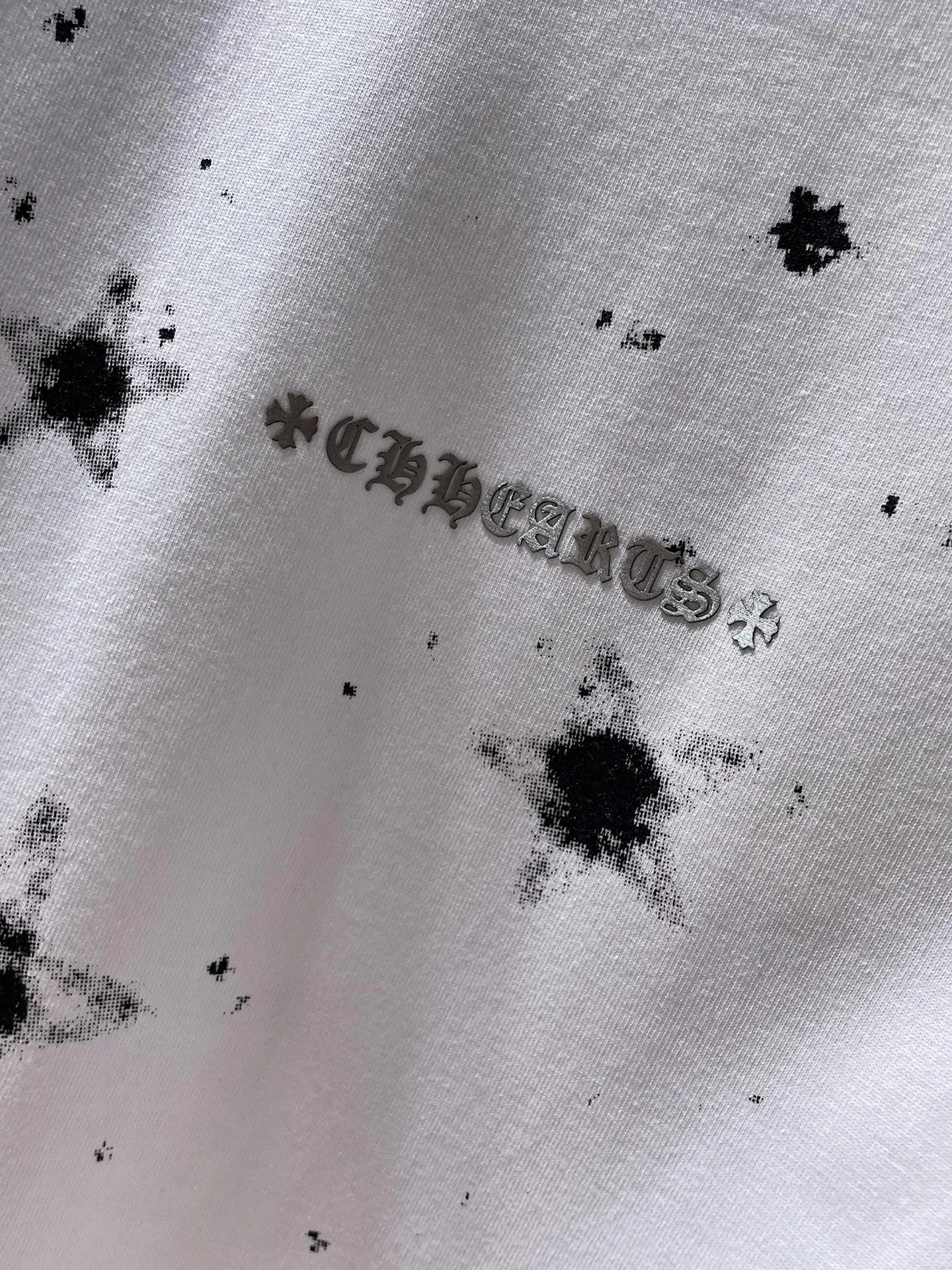 P170 new Chrome Hearts 25ss high version for summer! High-weight, environmentally friendly and high-quality top-quality fabrics 260g~285g Crow Snow Five-pointed Star Horizontal Axis Sanskrit Engraving Film Short Sleeves Counter Synchronization Re-engraved Version 1:1 Recommended Colors: White, Black Sizes: S, M, L, XL